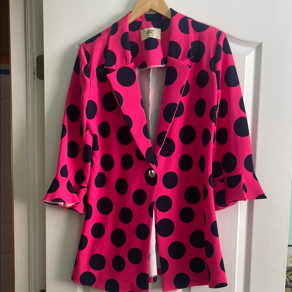 MGC fr Turkey Pink Polka Dot Women's Blazer